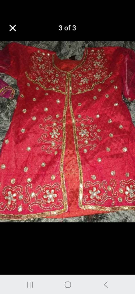 Red size 26 girls kameez age about 2-4