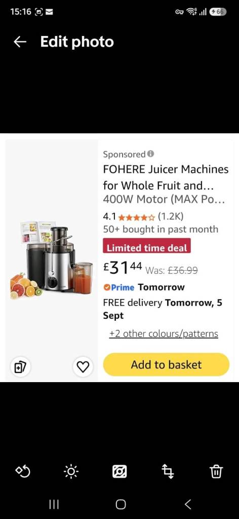FOHERE Juicer Machine – As Good As New, Silver