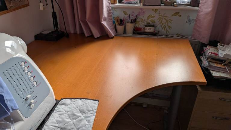 Shaped desk or craft table 