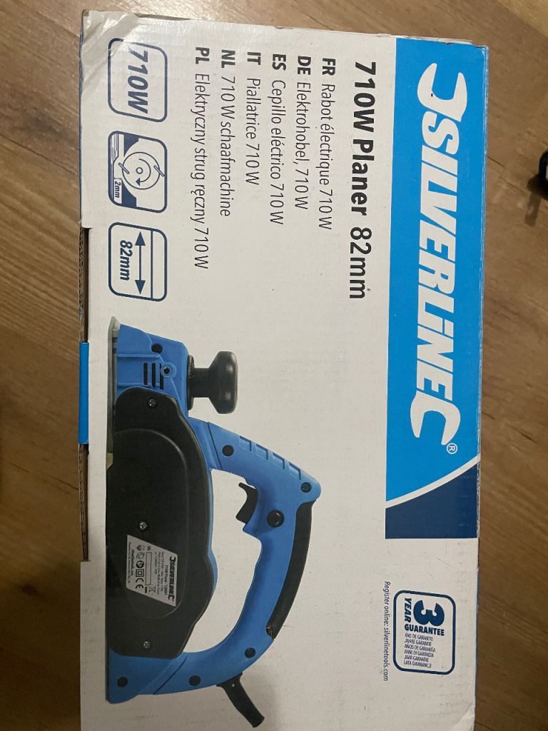Silverline 710W Electric Corded Hand Power Wood Planer Plane 82mm 