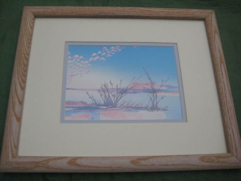By the Shore - Peaceful Sea View: - Painting in Glazed Wooden Frame for £15.00