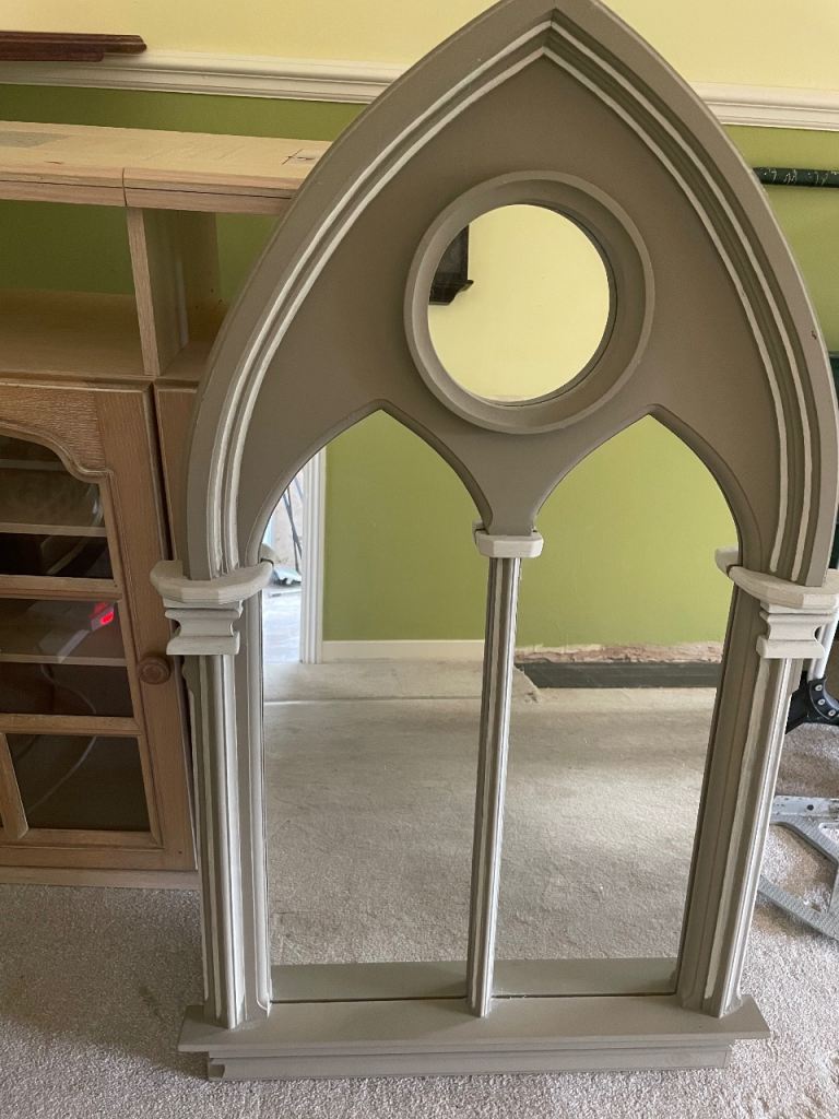 Gothic Arch Wall Mirror – Grey, Good Condition