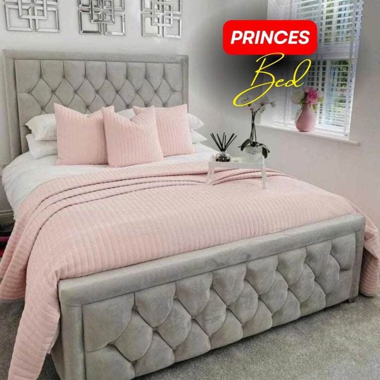 ottoman bed frame Plush velvet upholster Storage and mattress are optional Free cash on delivery