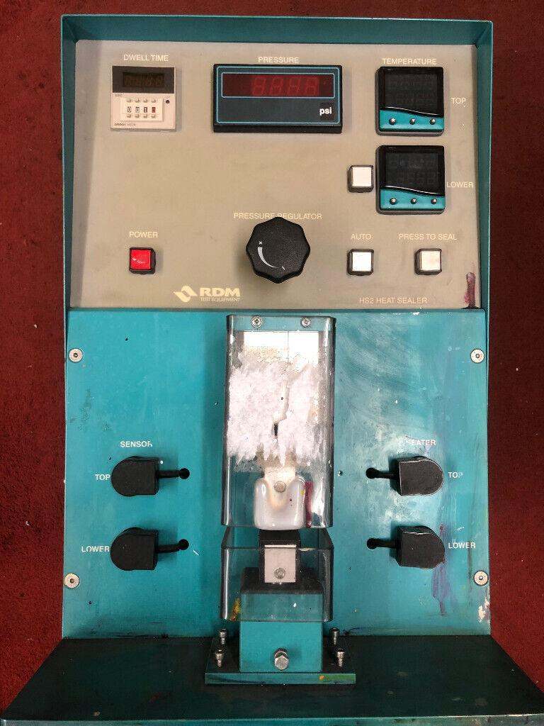  RDM Test HS-2 Labratory Heat Sealer 5-25mm Wide 50mm Long Air Pneumatic Shrink