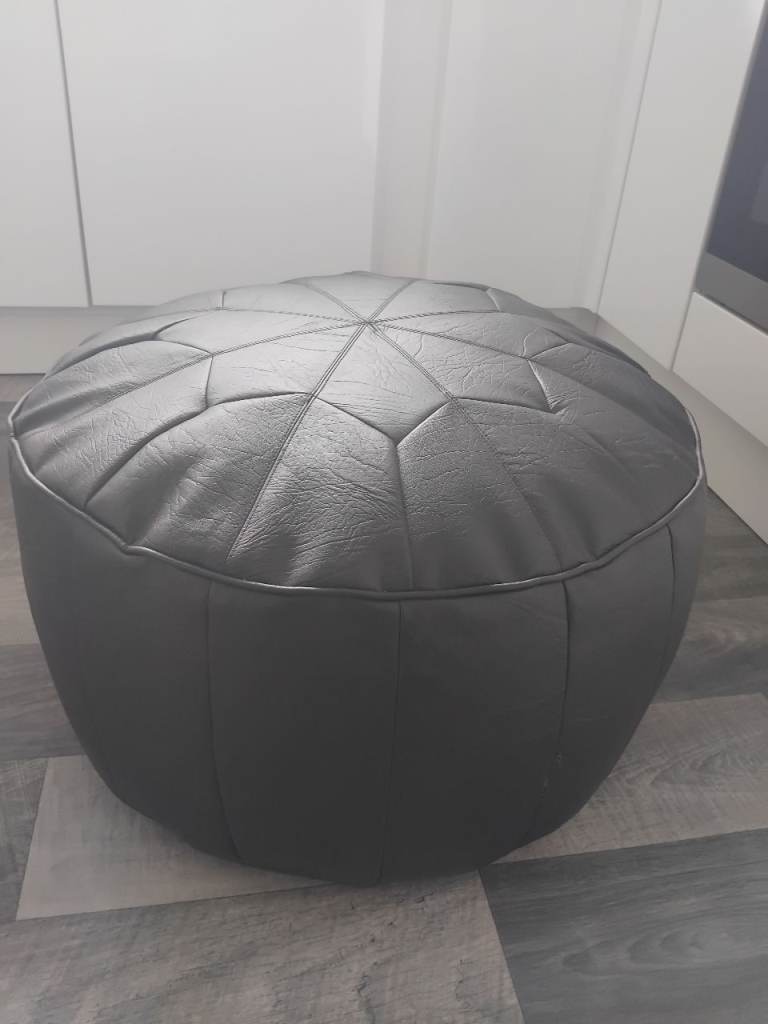 Faux leather Morocco style footstool, great condition. Chocolate brown colour