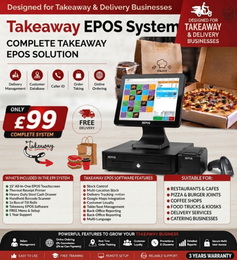 Takeaway EPOS Till System – Complete Touchscreen Package 