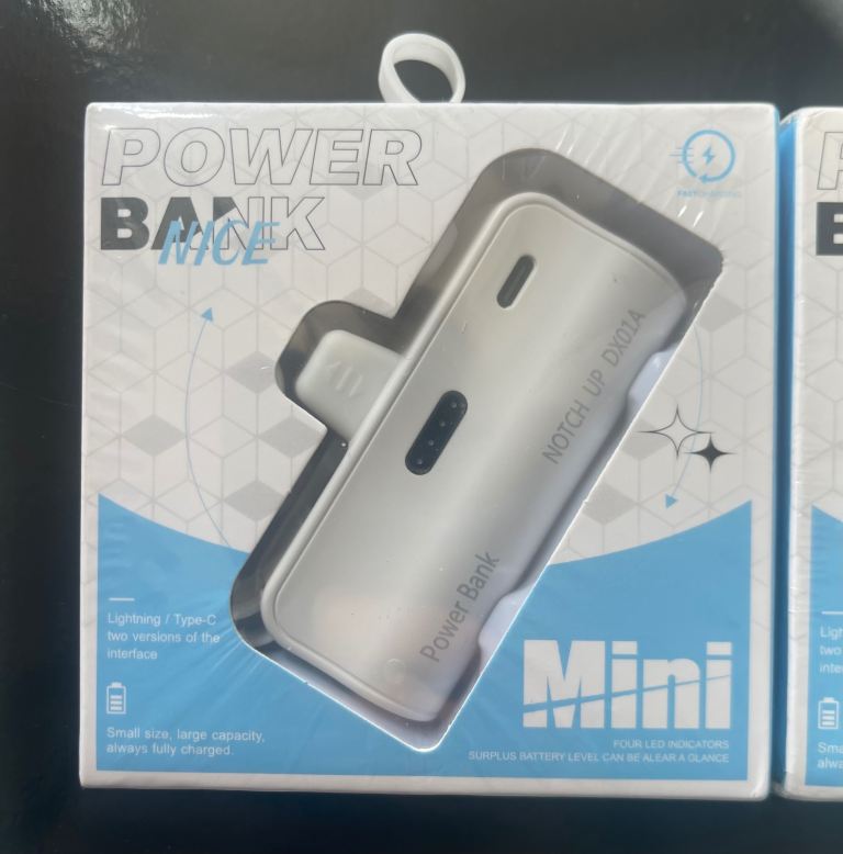 Mini Power Bank – Lightning & Type-C Compatible