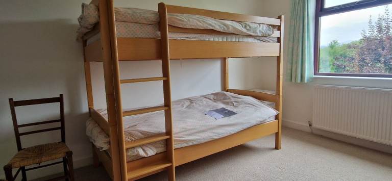 Wooden Bunk Beds with Ladder – Good Condition
