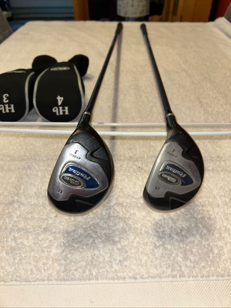 Wilson Reflex Hybrids 3+4 Men’s Flex Graphite Shafts Good Grips Head Covers 