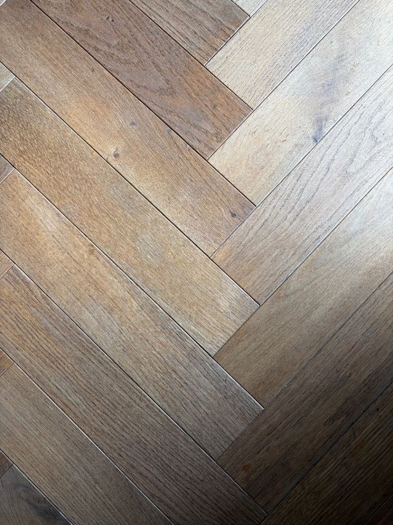 Solid Oak Herringbone Flooring- Brushed and Oiled 