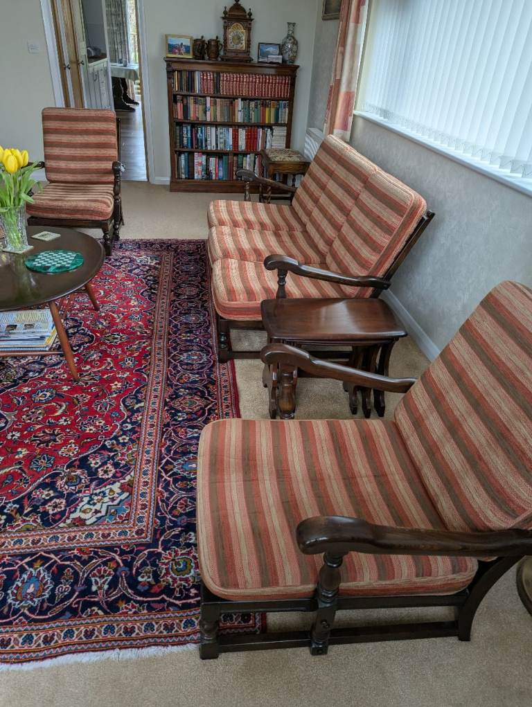 Ercol Old Colonial 3 piece suite, 3 seater sofa and 2 Armchairs