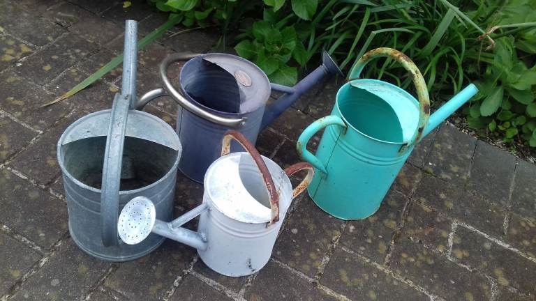 Watering can metal bundle pots planters