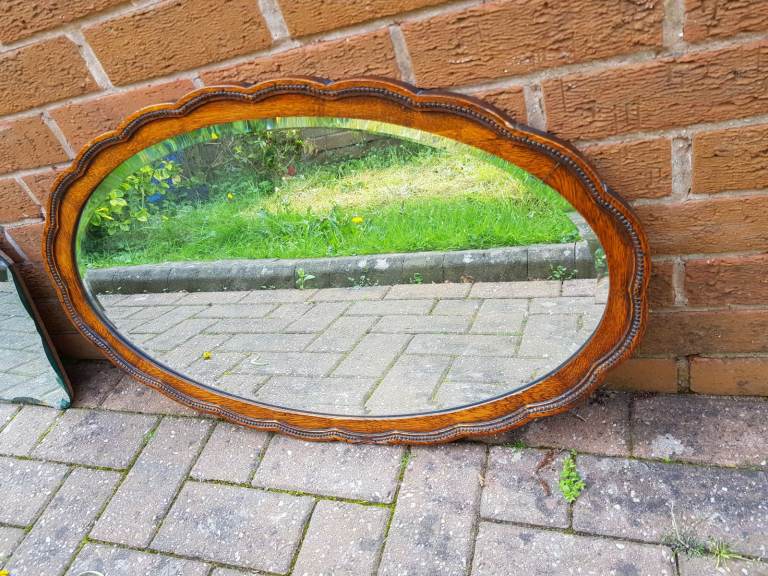 Mirror with solid oak frame