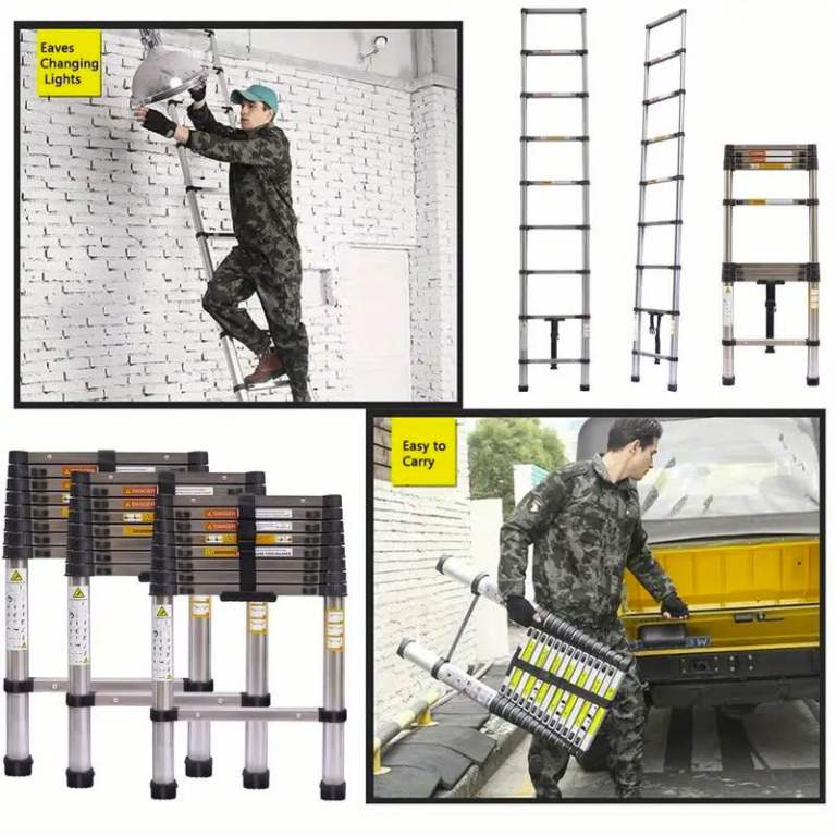 2.6M (8.5ft) Telescopic Steel/Aluminium Ladder - Used Like New - £55