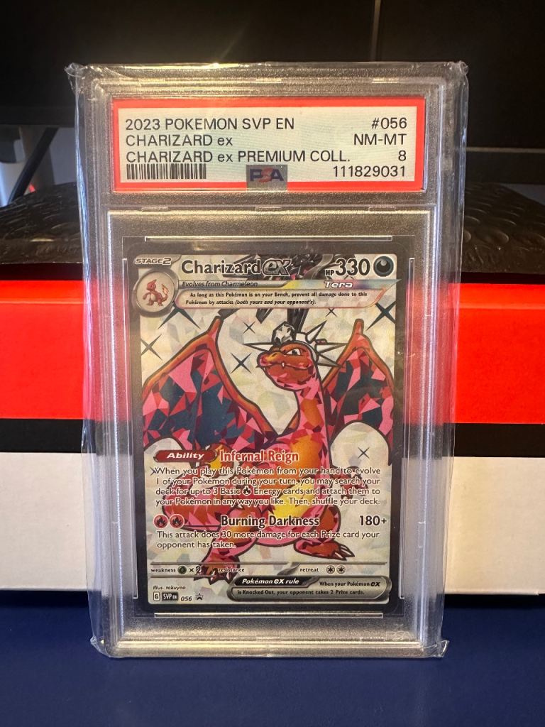 PSA Graded Pokemon Charizard ex PREMIUM COLLECTION Card #056 NM-MT 8