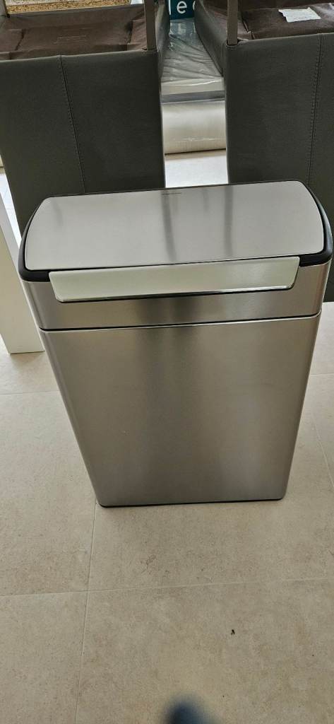Simplehuman brushed chrome 2 way waste stream bin