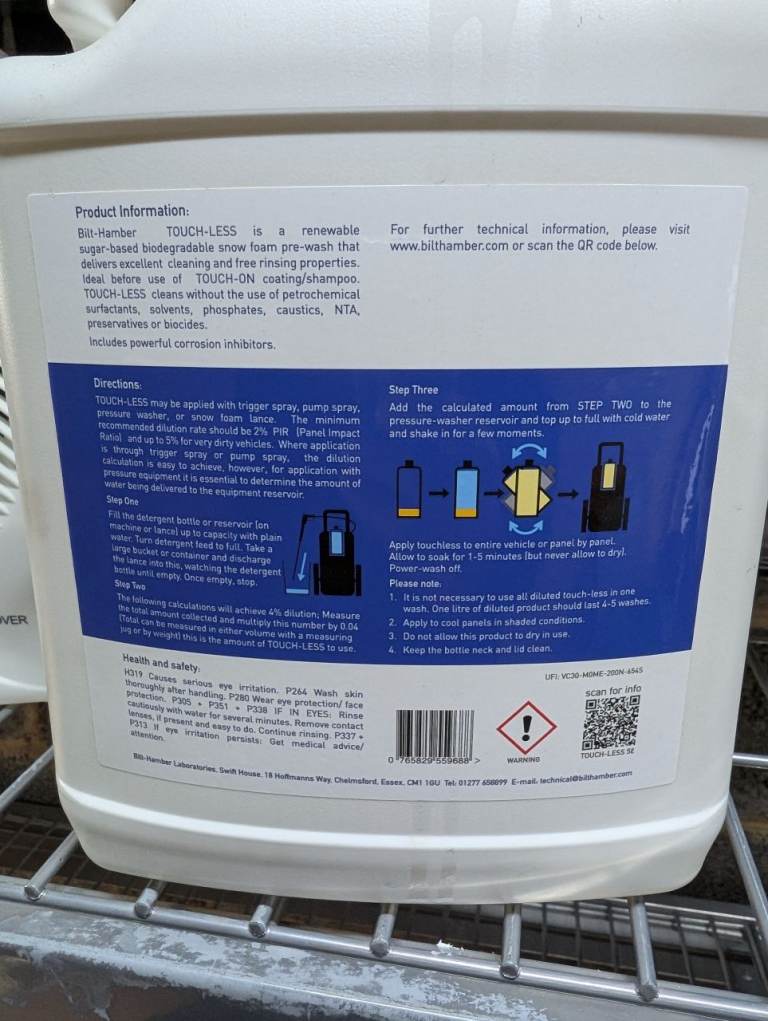 Bilt-Hamber Touch-Less Snow Foam – Part Used (5L)