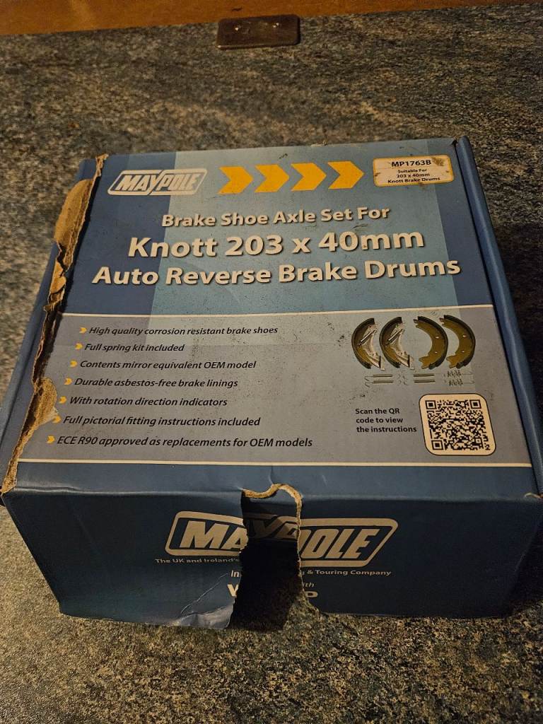 Maypole Boat trailer brake pad set. 