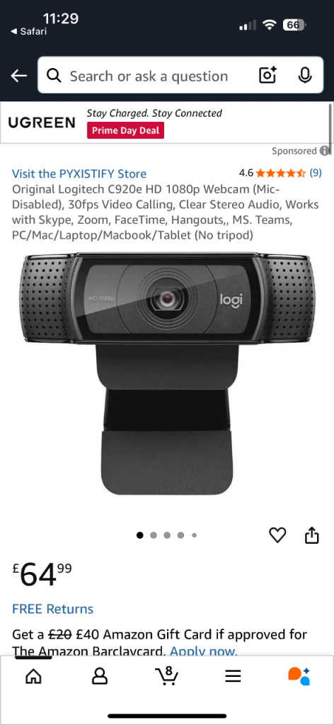 NEW, Logitech C920e HD 1080p Webcam for laptop pc MacBook, 30 available (NO BOX)  FIXED PRICE