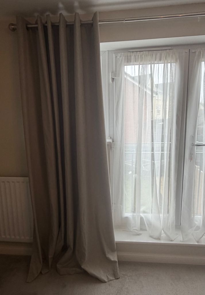 Luxurious Linen-look Thermal Curtains. Extra wide & 228cm long Energy saving thermal lining