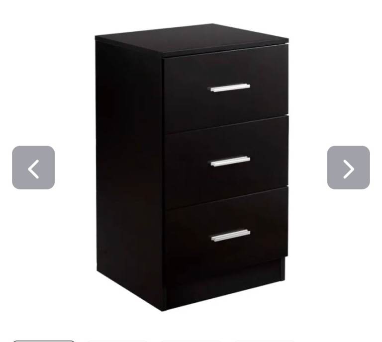 Costway HW64165BK Black 3-Drawer Chest of Drawers