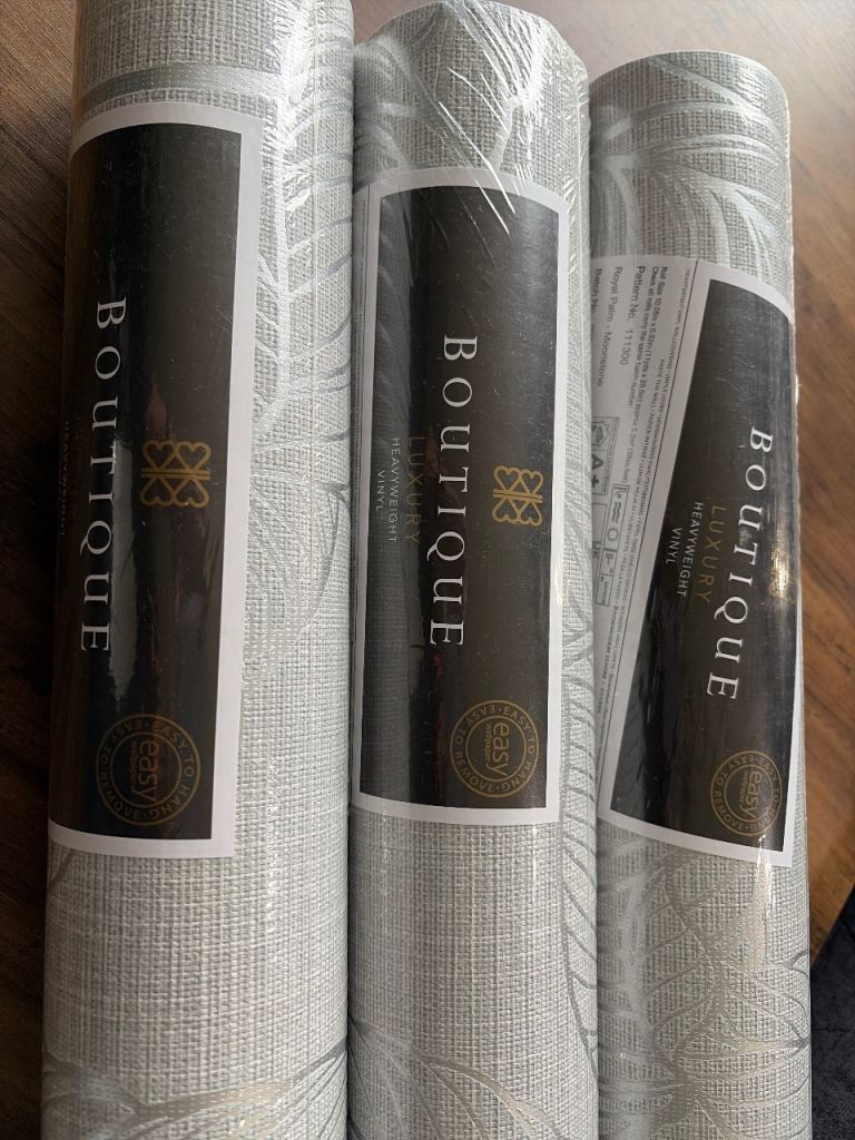 3 rolls of boutique luxury heavyweight vinyl wallpaper 