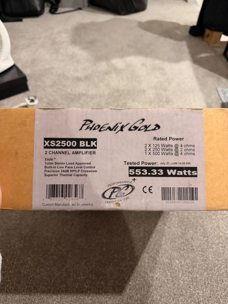 Phoenix Gold XS2500 BLK 2 channel amplifier 