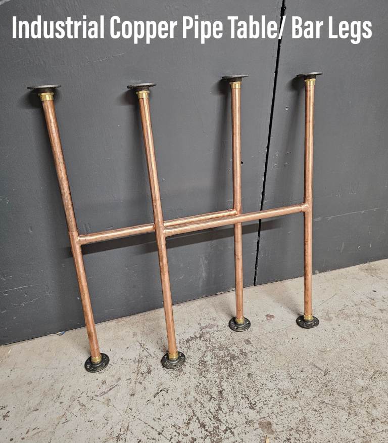 Industrial Designed Copper Pipe Table/ Bar/ Bench Legs (Various sizes)