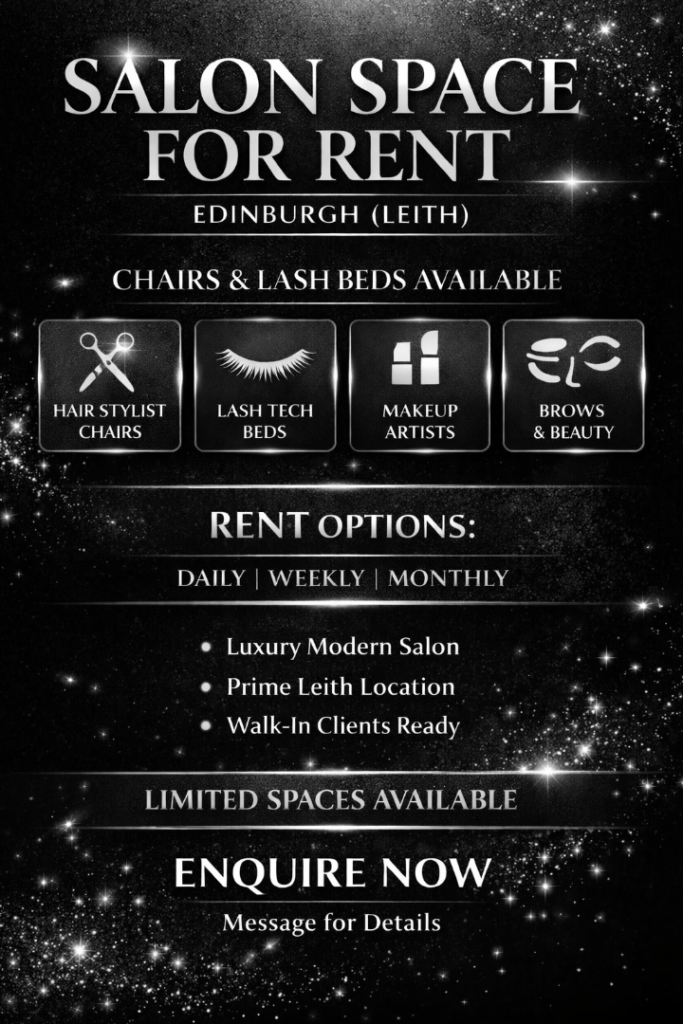 Hairdressers & Beauticians Wanted – Chair/Bed Rental Available (Edinburgh)