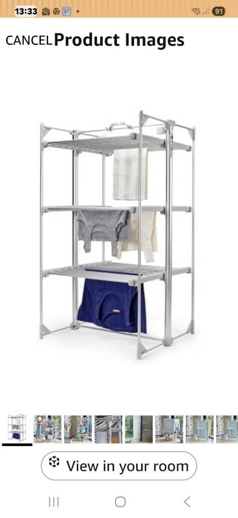 Lakeland Dry Soon Deluxe 3 Tier Heated Airer and Cover