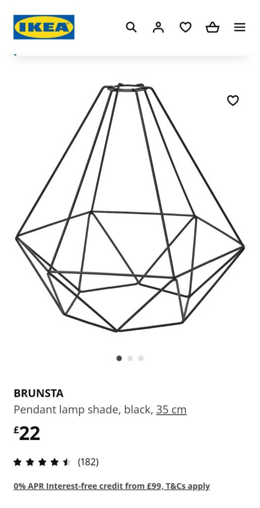 Ikea large black metal lamp shade 35cm