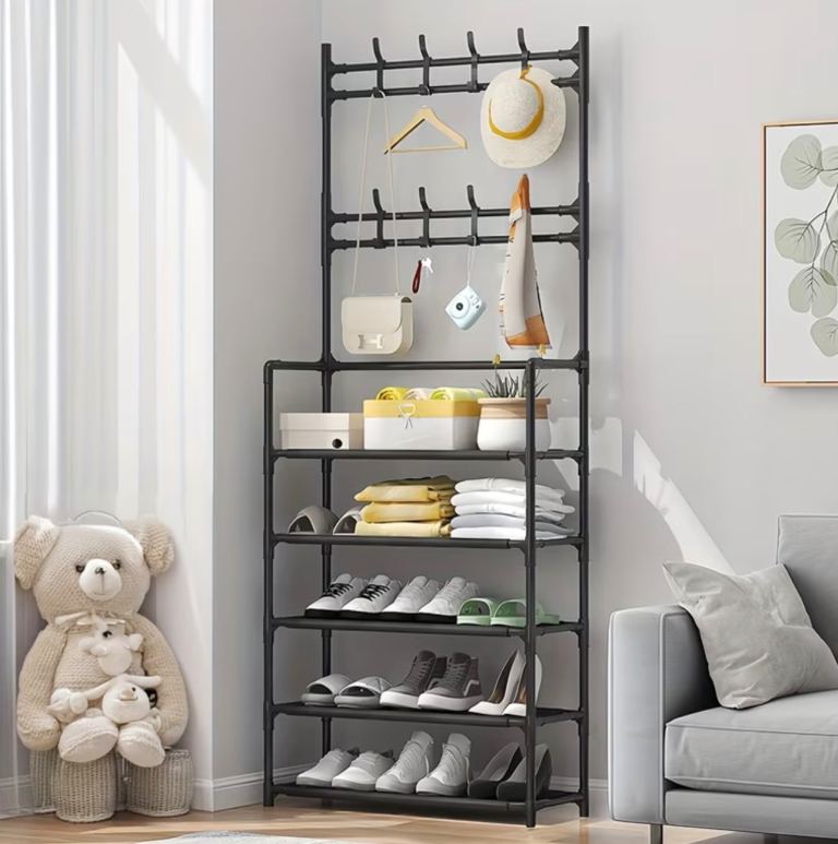 5 Layers Multifunctional Storage Rack, 8 Double Hooks,m