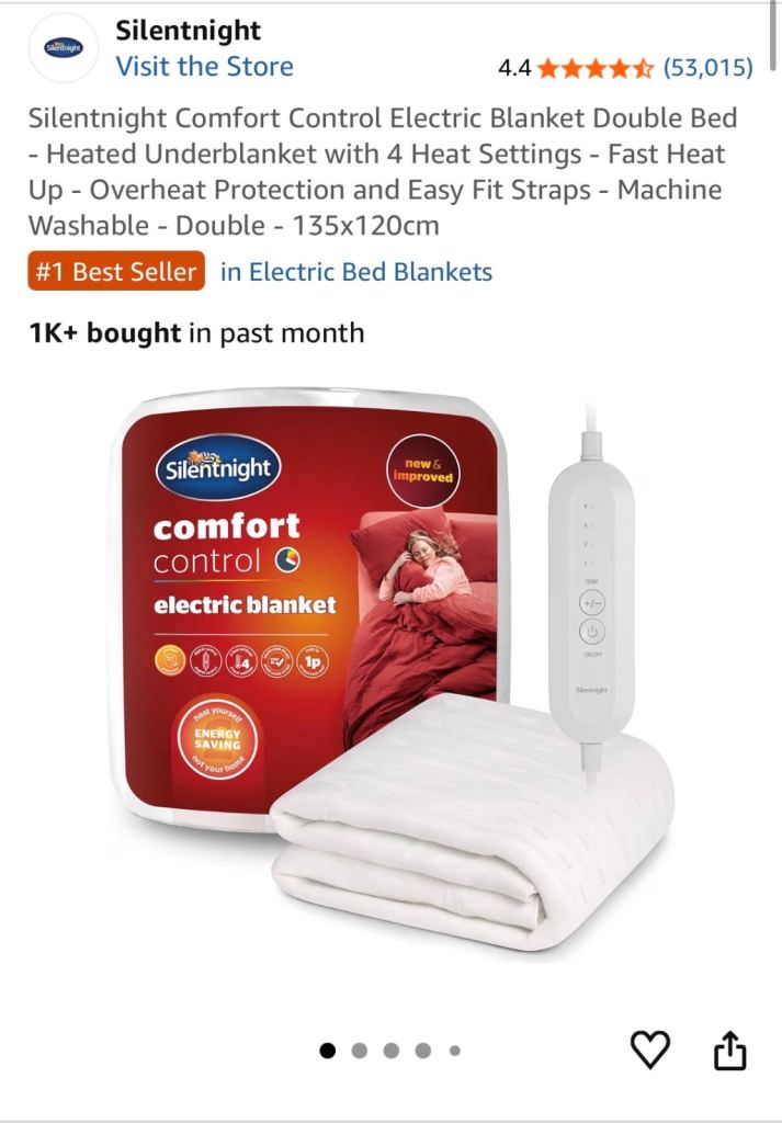 Silentnight Comfort Control Electric Blanket Double Bed