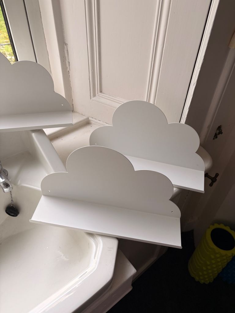 White Cloud Wall Shelves - Set of 4, As Good As New