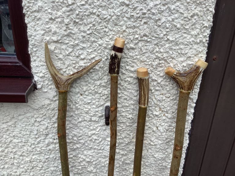 Selection of Deer Antler thumb sticks and Antler Staffs. 