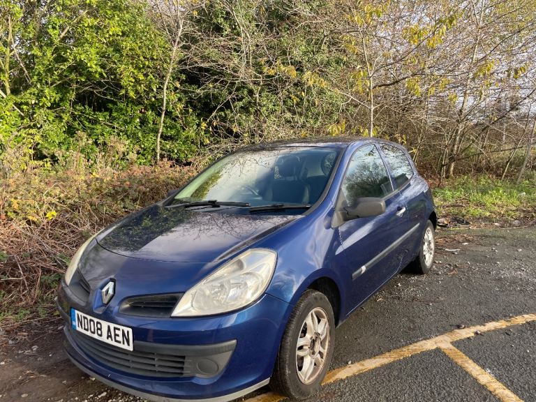 RENAULT CLIO 1.2 PETROL 08 REG BLUE 3 DOOR MOT MARCH 2ND 2026 LOW INSURANCE 48+MPG