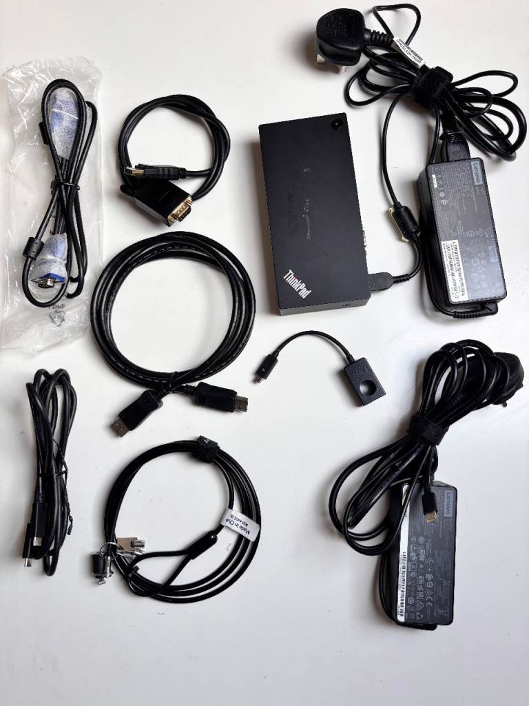 *V* SELL SEPARATELY Thinkpad dock, ethernet adapter, Kensington Lock, Lenovo chargers, DP/VGA cables