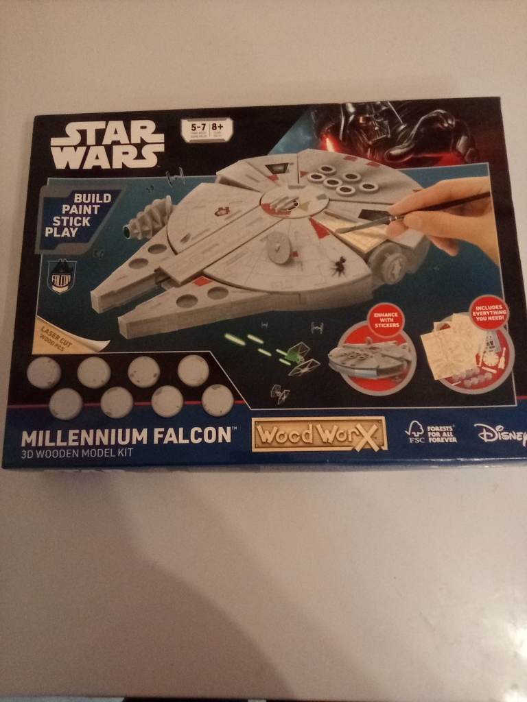 Star wars millennium falcon 3d wooden model kit brand new 
