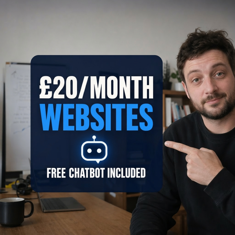 Website only £20/month - FREE CHATBOT  No design or setup fee - IN LEEDS 