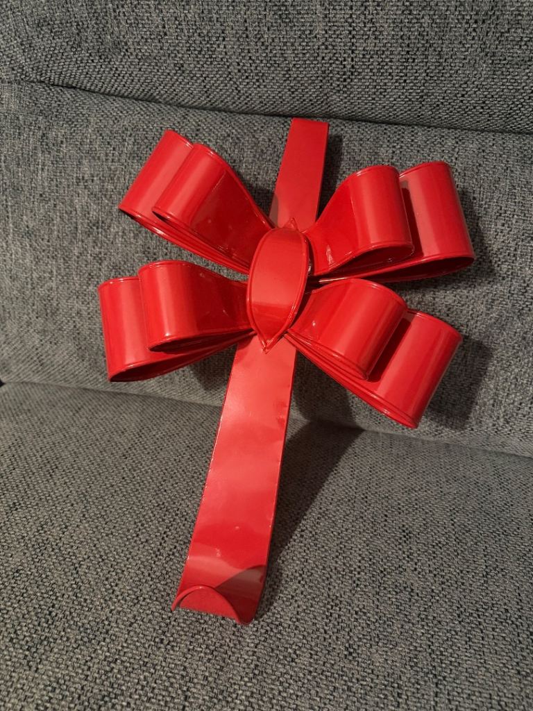 Large metal bow wreath hanger