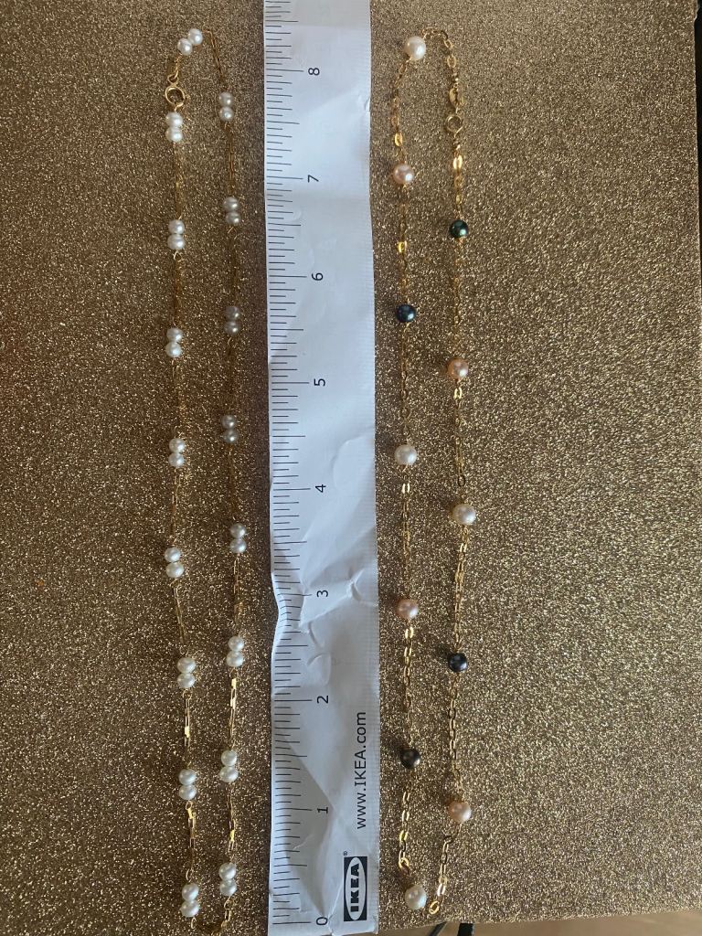 18ct gold Italian pearl necklaces