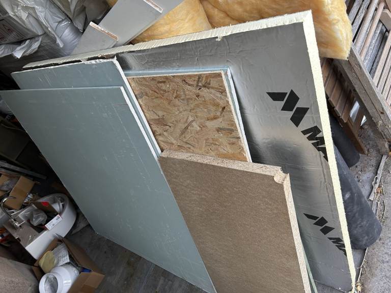 Plasterboard and insulation 