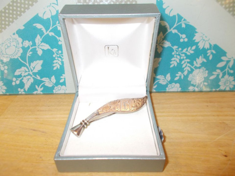 Victorian looking ,   Sterling Silver Sabre Sword Brooch