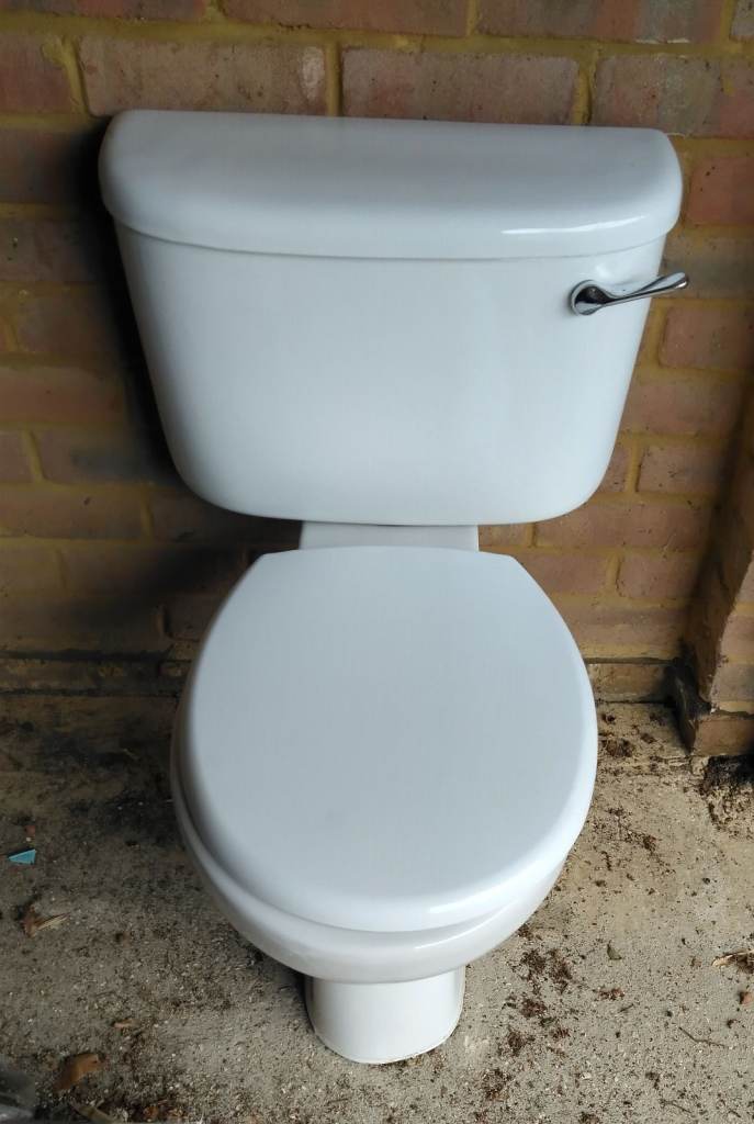 Ideal Standard close coupled white toilet with Ikea seat