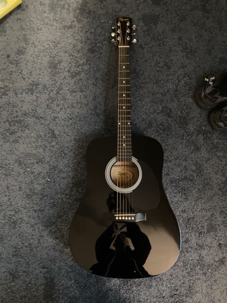 Squier by Fender | SA-105 Black Acoustic Guitar | Full Size