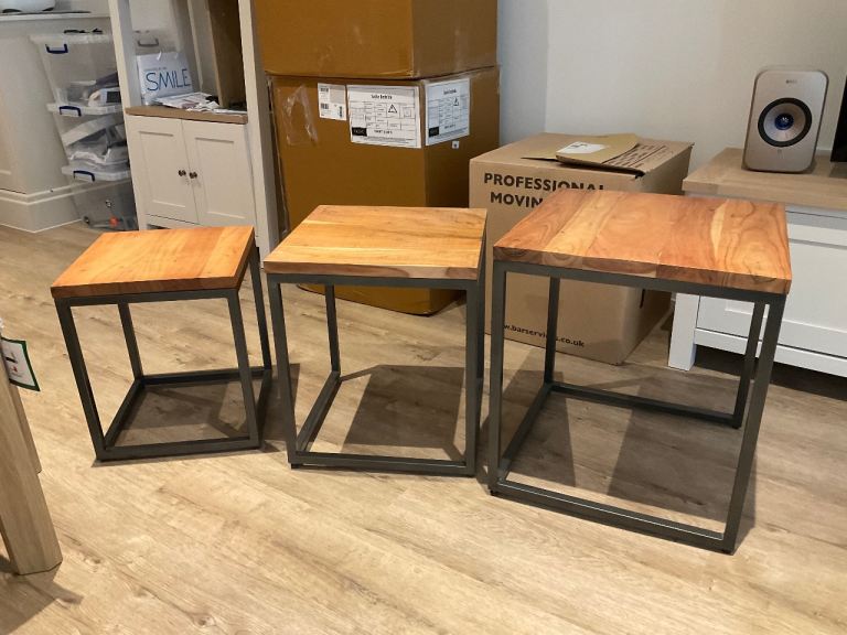 Set of coordinating Display Unit TV stand and Nest of Tables for sale