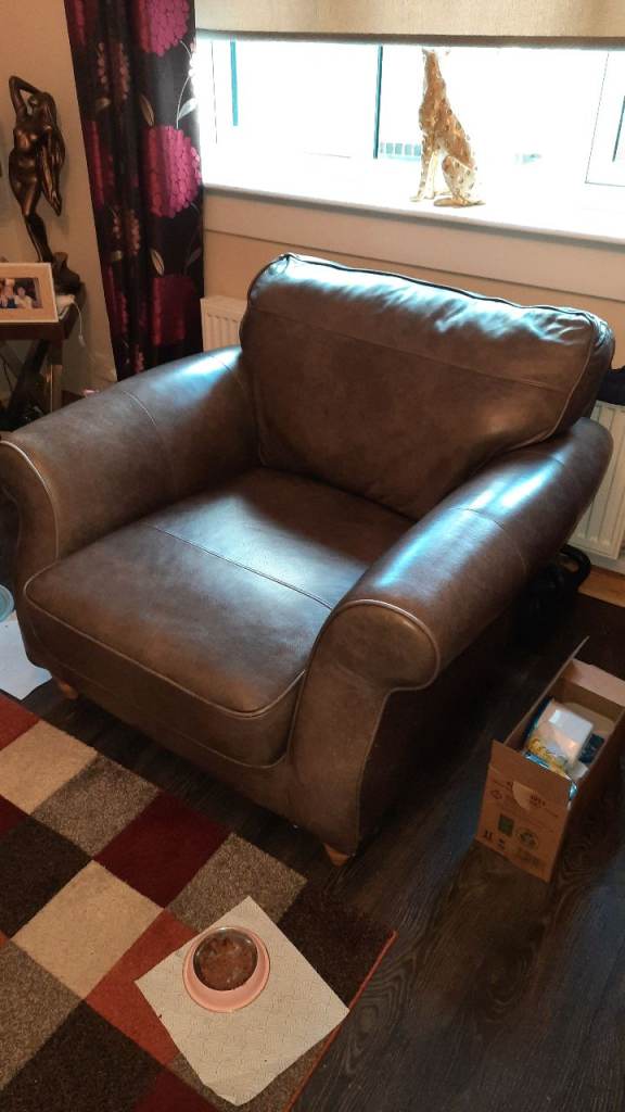 'Next' Brown leather armchair 