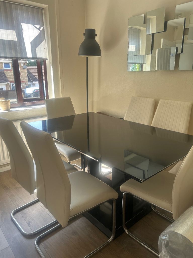 Black table and chairs