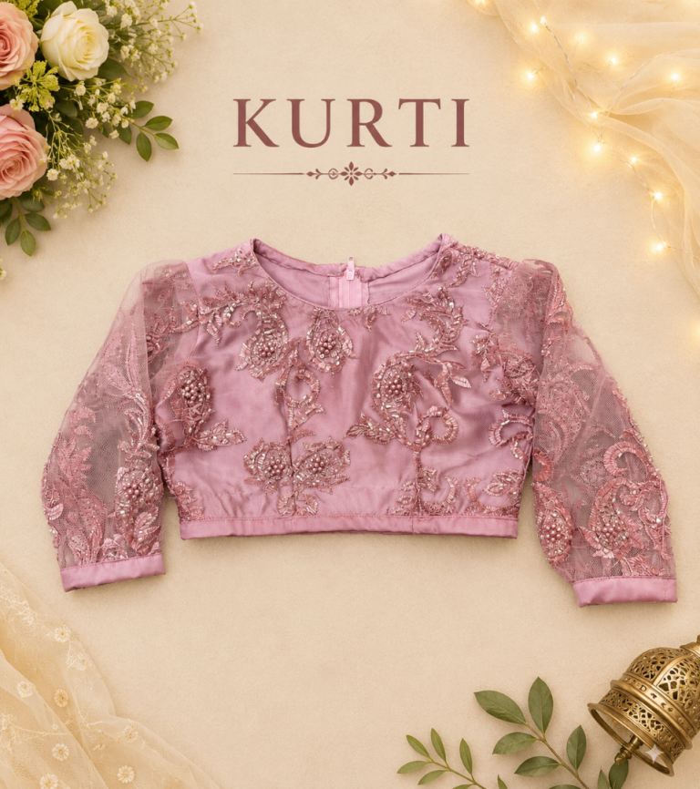 Girls Dress with Sequin Kurti Top and Pleated Skirt – New