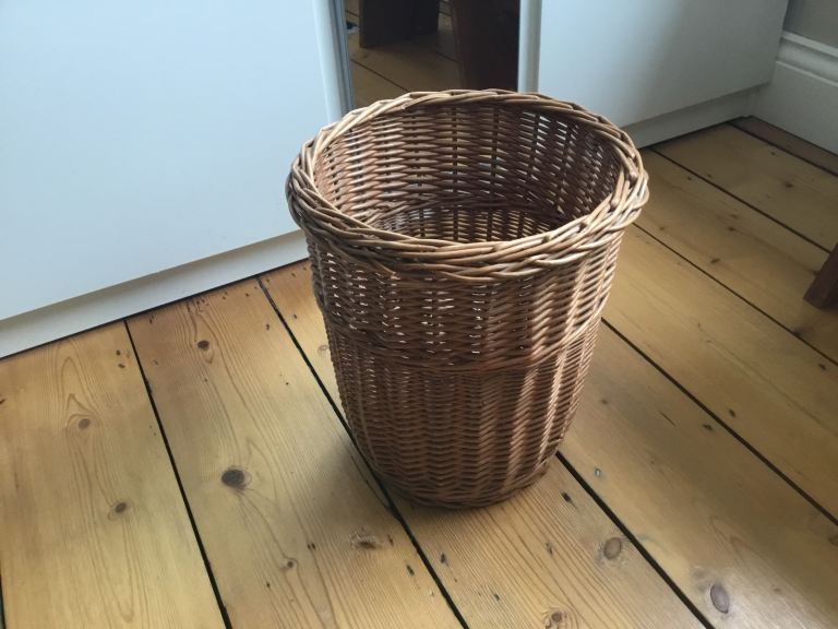 EXC never used, Wicker Wastepaper Bin